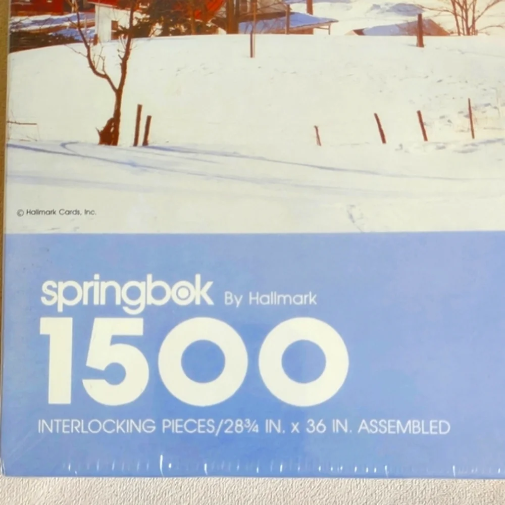 Vintage Springbok 1500 Piece Puzzle Winter In New England Hallmark Sealed